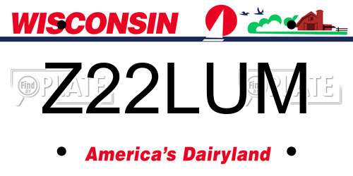 Z22LUM Wisconsin License Plate