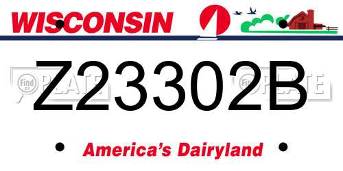 Z23302B Wisconsin License Plate