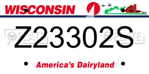 Z23302S Wisconsin License Plate