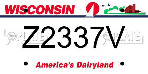 Z2337V Wisconsin License Plate