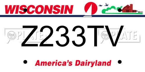 Z233TV Wisconsin License Plate
