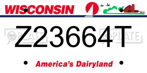 Z23664T Wisconsin License Plate