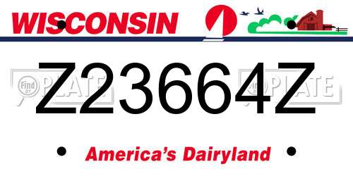 Z23664Z Wisconsin License Plate