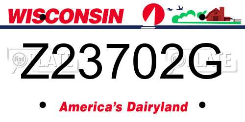 Z23702G Wisconsin License Plate
