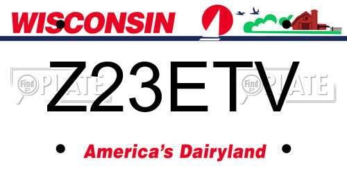Z23ETV Wisconsin License Plate