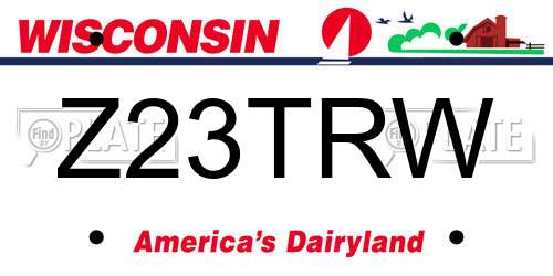 Z23TRW Wisconsin License Plate