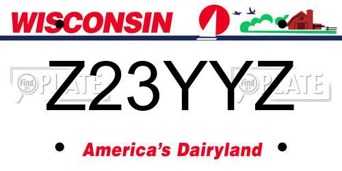 Z23YYZ Wisconsin License Plate