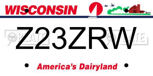 Z23ZRW Wisconsin License Plate