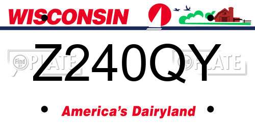 Z240QY Wisconsin License Plate