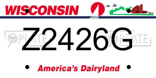 Z2426G Wisconsin License Plate