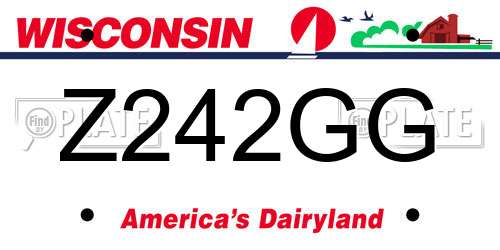Z242GG Wisconsin License Plate