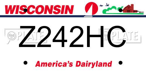Z242HC Wisconsin License Plate