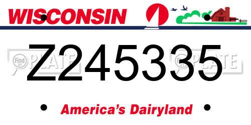 Z245335 Wisconsin License Plate