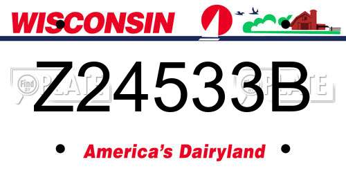 Z24533B Wisconsin License Plate
