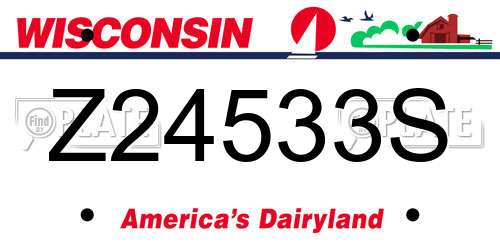Z24533S Wisconsin License Plate