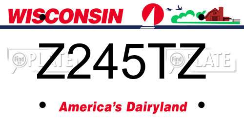 Z245TZ Wisconsin License Plate
