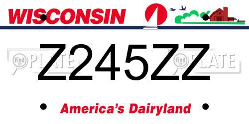 Z245ZZ Wisconsin License Plate