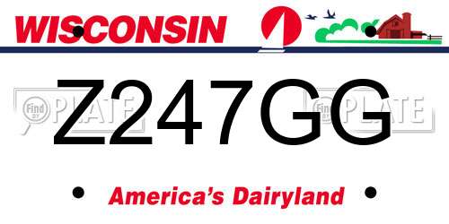 Z247GG Wisconsin License Plate