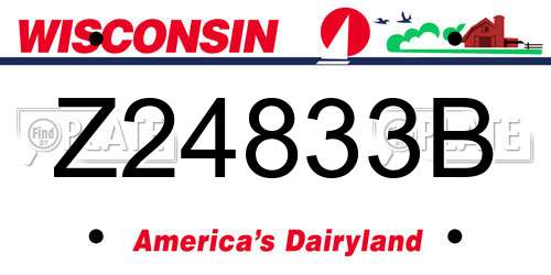 Z24833B Wisconsin License Plate