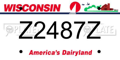 Z2487Z Wisconsin License Plate