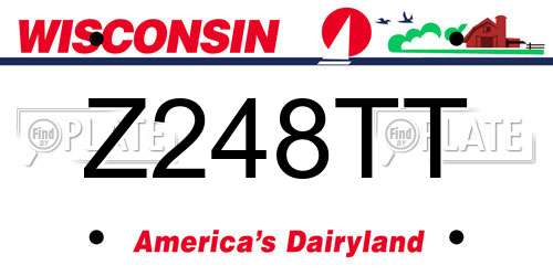 Z248TT Wisconsin License Plate