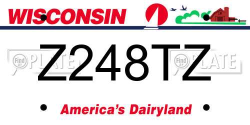 Z248TZ Wisconsin License Plate