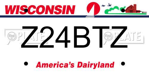 Z24BTZ Wisconsin License Plate