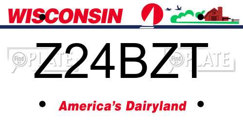 Z24BZT Wisconsin License Plate