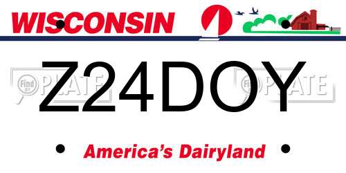 Z24DOY Wisconsin License Plate