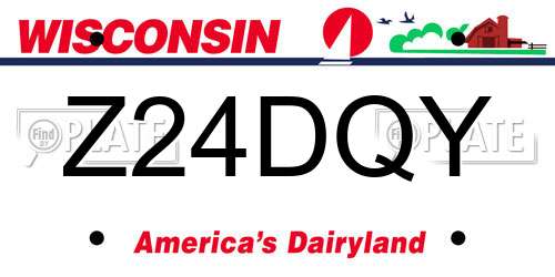 Z24DQY Wisconsin License Plate