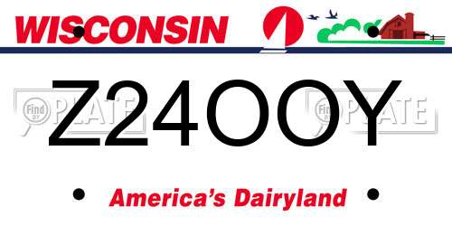 Z24OOY Wisconsin License Plate