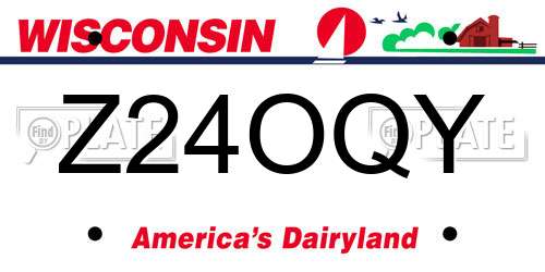 Z24OQY Wisconsin License Plate