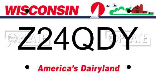 Z24QDY Wisconsin License Plate