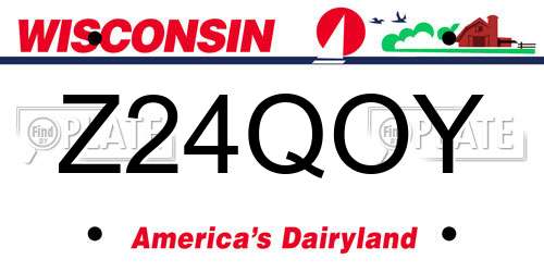 Z24QOY Wisconsin License Plate