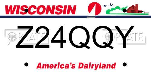 Z24QQY Wisconsin License Plate