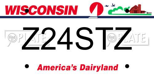 Z24STZ Wisconsin License Plate