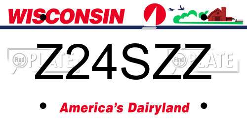Z24SZZ Wisconsin License Plate
