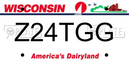Z24TGG Wisconsin License Plate
