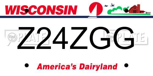 Z24ZGG Wisconsin License Plate