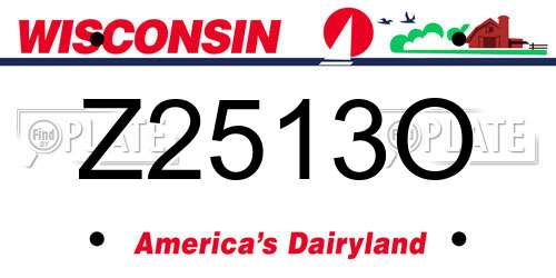 Z2513O Wisconsin License Plate