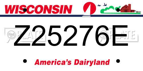 Z25276E Wisconsin License Plate
