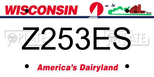 Z253ES Wisconsin License Plate