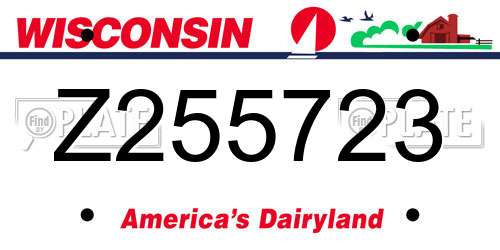 Z255723 Wisconsin License Plate