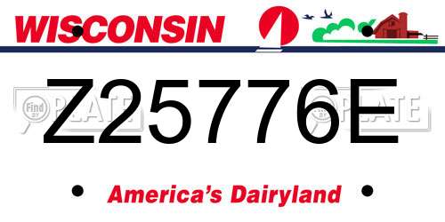 Z25776E Wisconsin License Plate