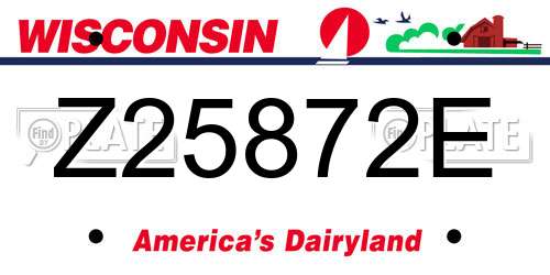Z25872E Wisconsin License Plate