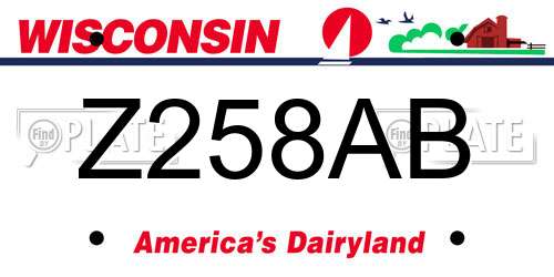 Z258AB Wisconsin License Plate
