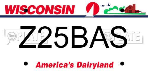 Z25BAS Wisconsin License Plate