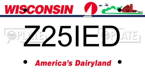 Z25IED Wisconsin License Plate