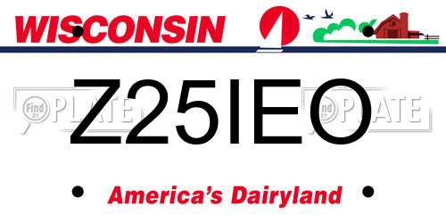 Z25IEO Wisconsin License Plate