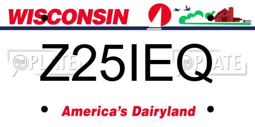 Z25IEQ Wisconsin License Plate